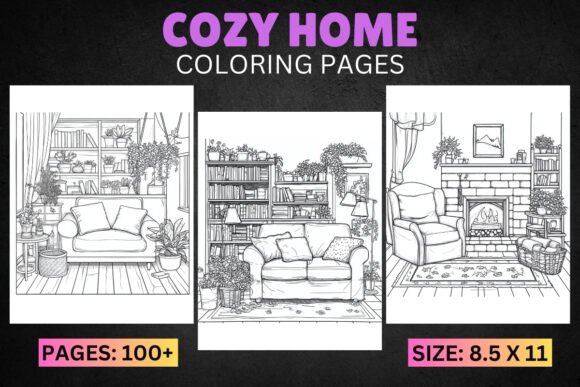 100 Cozy Home Coloring Pages for Adults