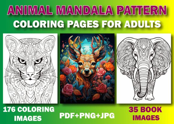 176 Animal Mandala Coloring Pages: A Mindful Creative Escape for All Ages