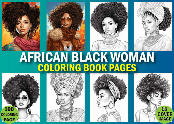 African Black Woman Coloring Book Pages