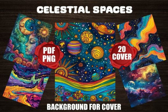 Celestial Spaces Backgrounds for Covers