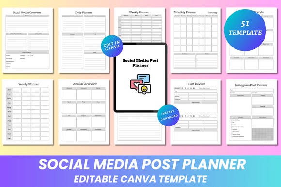 Editable Social Media Post Planner Canva: A Flexible, Print-Ready Tool for Consistent Content Planning