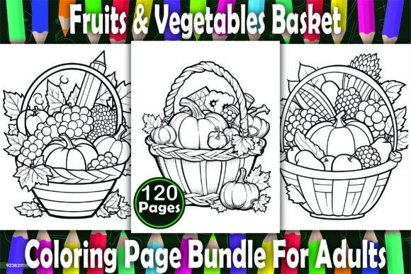 Fruits Vegetables Basket Coloring Page