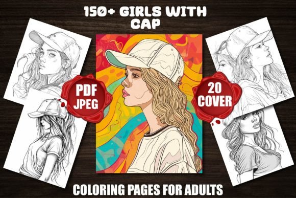 Girls with Cap Coloring Pages