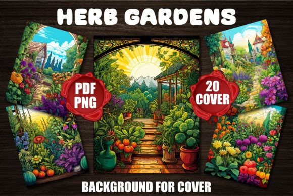 Herb Gardens Backgrounds for Covers