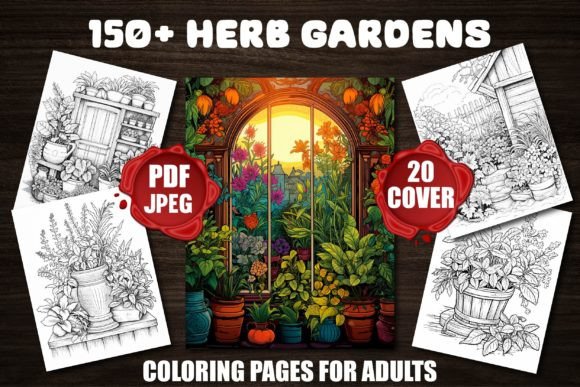 Herb Gardens Coloring Pages