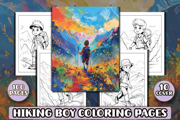 Hiking Boy Coloring Pages for KDP