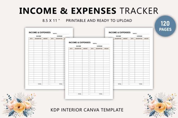 Income Expenses Tracker Canva Template