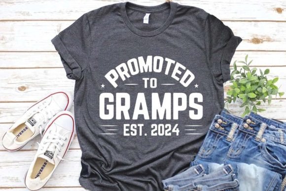 Promoted to Gramps Est.2024 T-Shirt Design: A Versatile, Print-Ready Digital Asset for Creators & Sellers