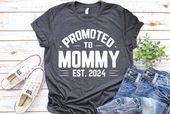 Promoted to Mommy Est.2024 T-shirt: Digital Design Files Built for Real Creators