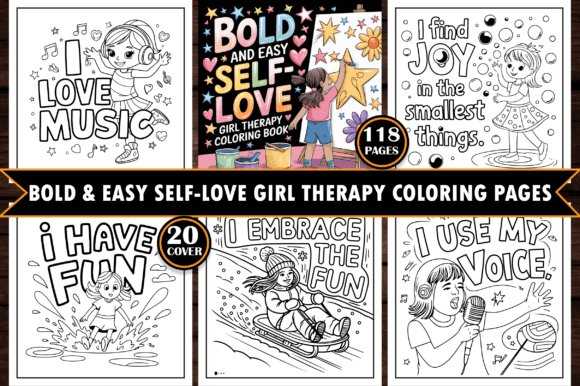 Self Love Girl Therapy Coloring Pages
