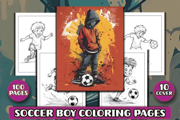 Soccer Boy Coloring Pages for KDP