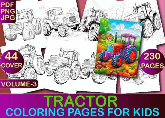 Tractor Coloring Book for Kids V-3